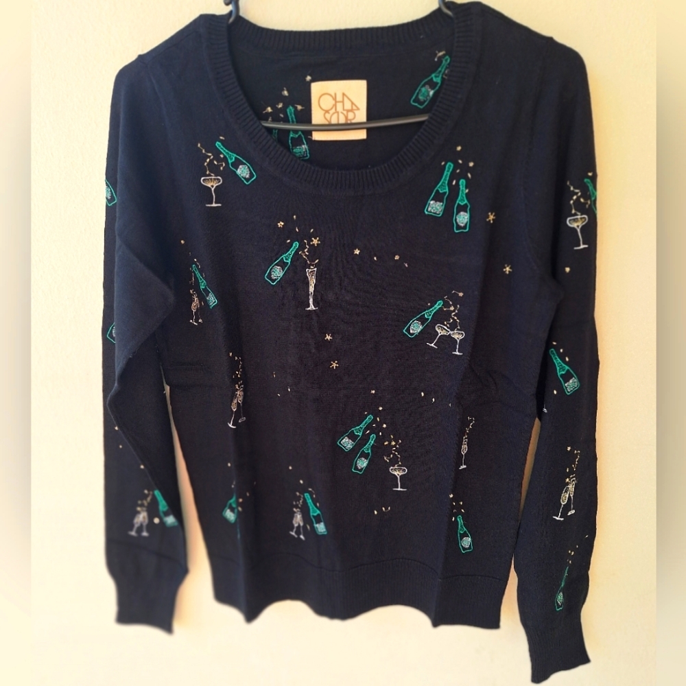 Chaser Women's Sweater round neck Long Sleeve Size S